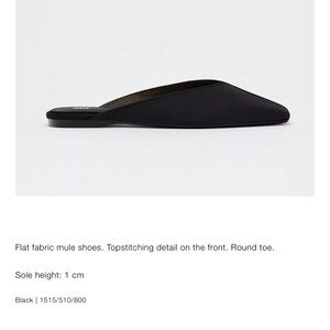 Zara Black Flat Fabric Mules